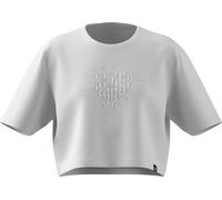 adidas Girl's Everyday Glam Cropped Graphic T-Shirt Junior, White, 11-12 Years