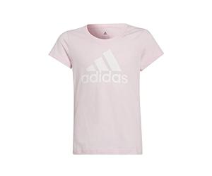 adidas Girl's G Bl T Shirt, Clear Pink/White, 7-8 Years UK