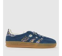 adidas Girls Gazelle Indoor X Liberty Trainers in Navy & Black, Suede, Size: 3 UK 3 (EU 35½)