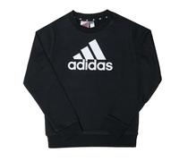 adidas Girls Girl's Big Logo Sweatshirt in Black-White Cotton - Size 11-12Y