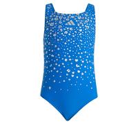 adidas Girl's Glitter V-Back Swimsuit, Bright Royal, 9-10 Years