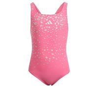 adidas Girl's Glitter V-Back Swimsuit, Pink Fusion, 5-6 Years