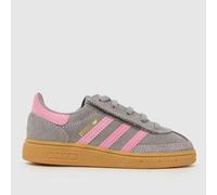adidas Girls Handball Spezial Trainers in Grey & Pink, Suede, Size: 8 UK 8 (EU 25½)