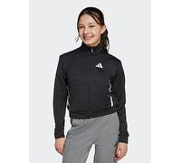 adidas Girls Junior Training Game & Go Full Zip Jacket, Black/White, Size 9-10 Years Black/White