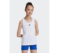 adidas Girls Junior Training Tech Fit Tank - White, White, Size 11-12 Years White
