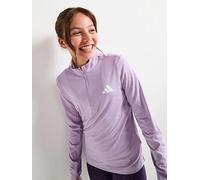 adidas Girls Junior Training Zip Top, White/Powder Plum, Size 7-8 Years White/Powder Plum