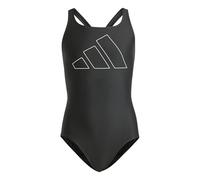 adidas Girl's Performance Big Bars Swimsuit Kids, Black/White, 11-12 Years