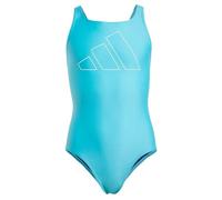 adidas Girl's Performance Big Bars Swimsuit Kids, Lucid Cyan/White, 11-12 Years