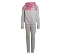 Adidas Girls Power Fleece Hooded Tracksuit Colour: Grey, Size: 13-14 years