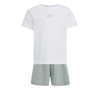adidas Girl's Seasonals Glam Short Set, White/Silver met., 6-7 Years