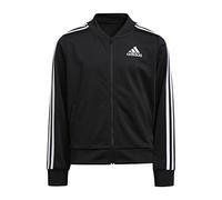 adidas Girls Size Zip Front Tricot Bomber Jacket, Black, L+ (14 Plus)
