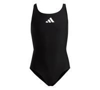 adidas Girl's Solid Small Logo Swimsuit, Black / White, 5-6 Years