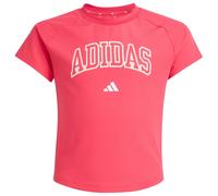 adidas - Girl's Sport Seasonals Collegiate Typography Tee - T-shirt size 152, pink