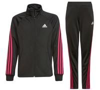 Adidas Girls Team Polyester Regular 3-Stripes Track Suit Colour: Black, Size: 9-10 years