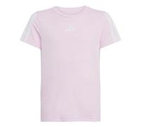adidas Girl's Train Essentials 3-Stripes T-Shirt, Clear Pink/White, 9-10 Years