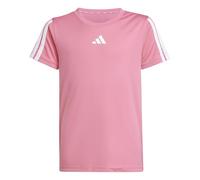 adidas Girl's Train Essentials 3-Stripes T-Shirt, Pink Fusion/White, 7-8 Years