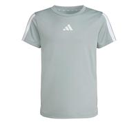 adidas Girl's Train Essentials 3-Stripes T-Shirt, Wonder Sage/White, 11-12 Years