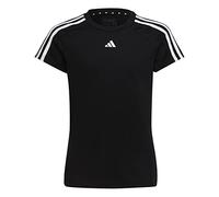 adidas Girl's Train Essentials AEROREADY 3-Stripes Slim-Fit Training Tee, Black/White, 7-8 Years