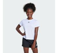 adidas Girl's Train Essentials Regular Fit Logo Training Junior Girls Shirt, White/Black, 7-8 Years