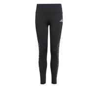 Adidas Girls Training Essentials Glam Print Leggings Colour: Black, Size: 7-8 years