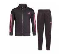 adidas Girls' Zip Front Classic Jacket and Joggers Tricot Track Set (Pack of 2), Black/Light Pink, 4 Years