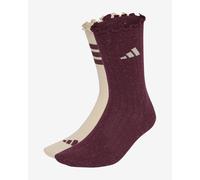 adidas Unisex Glow Sock 2 Pair Pack Socks, Crystal Linen/maroon, M