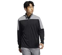 adidas Golf Mens 1/4 Zip UPF Lightweight Sweater - Black Mel - M