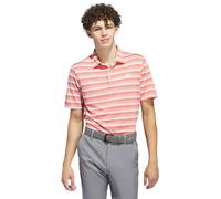 adidas Golf Mens Striped Polo Shirt - Preloved Scarlet/Ivory - L