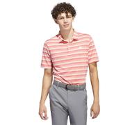 adidas Golf Mens Striped Polo Shirt - Preloved Scarlet/Ivory - L