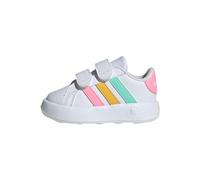 adidas Grand Court 2.0 Shoes Kids Tennis, Cloud White/Pulse Mint/Beam Pink, 3 UK