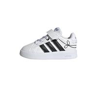 adidas Unisex Baby Grand Court 3.0 Girls Infant Shoes, FTWR White/core Black/hi-res Yellow, 4 UK Child