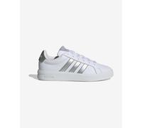 adidas Grand Court 3.0 Shoes White Silver Grey Junior - 4UK