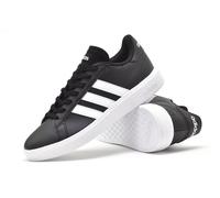 adidas Men's Grand Court Base 2.0 Shoes, Core Black/Cloud White/Core Black, 8.5 UK