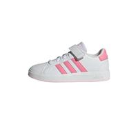 adidas Grand Court Elastic Lace and Top Strap Shoes Tennis, Cloud White/Bliss Pink/Clear Pink, 5 UK Child