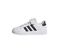 adidas Grand Court Elastic Lace and Top Strap Shoes Tennis, Cloud White/Core Black/Core Black, 12.5 UK
