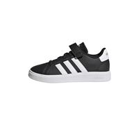 adidas Grand Court Elastic Lace and Top Strap Shoes Tennis, Core Black/Cloud White/Core Black, 12.5 UK