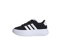 adidas Grand Court Platform Shoes, Leather Upper, Black