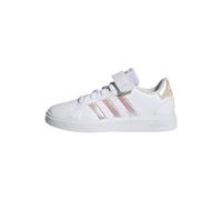adidas Grand Lifestyle Court Elastic Lace and Top Strap Shoes Tennis, Cloud White/Iridescent/Cloud White, 6 UK