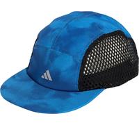 adidas Graphic Running Cap Blue Run Adjustable Hat Mens Womens 3 Stripes