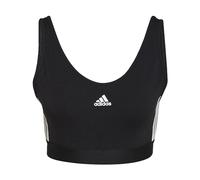 adidas 3 Stripes Crop Top With Removable Pads L 16-18 Black/White