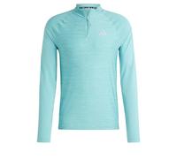 adidas Gym+ Training 3-Stripes 1/4-Zip Long Sleeve Long-Sleeve Top, Recycled Polyester, Turquoise