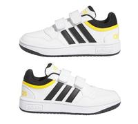 adidas Unisex Kids Hoops Lifestyle Basketball Hook-and-Loop Shoes, Cloud White/Core Black/Bold Gold, 2.5 UK