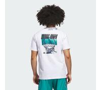 adidas Men's Hoops Graphic Tee, White/Black, XL