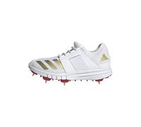 adidas Howzat Spike Junior Cricket Shoes, FTWR White/Gold met./Pure Ruby, 1 UK Child