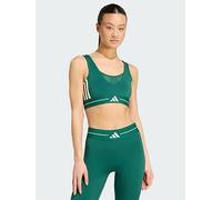 adidas Hyperglam 3-Stripes Color Block Light Support Bra, Green, Size Xl, Women Green