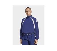 adidas Hyperglam 3-stripes Color Block Woven 1/4 Zip Track Top - Blue - Womens XS