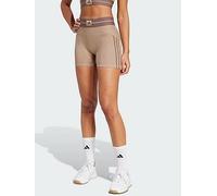 adidas Womens Hyperglam Rib 4 Shorts Chalky Brown/Earth Strata L