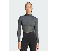 adidas Hyperglam Rib Zip Thru Cover Up, Dark Beige, Size Xs, Women Dark Beige