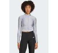 adidas Hyperglam Shine Full-Zip Cover-Up, Light Grey, Size M, Women Light Grey