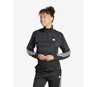 adidas Iconic Wrapping Snap 3-Stripes Sweatshirt Jet Black White Women - L